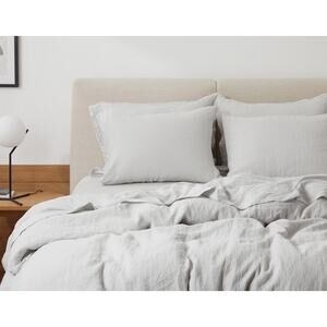 Parachute King/cal King Grey Linen Flat Sheet NEW